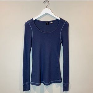 BDG Waffle Knit Tee Navy